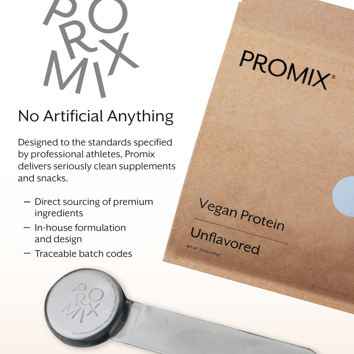 Packaging highlights North American sourcing and clean ingredients for ProMix Nutrition protein powder.