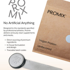 Packaging highlights North American sourcing and clean ingredients for ProMix Nutrition protein powder.