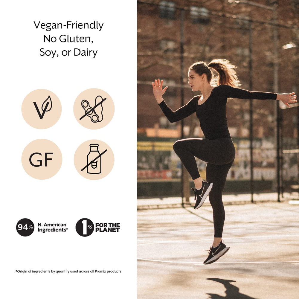 Promix BCAAs gluten-free vegan label shown for dietary flexibility