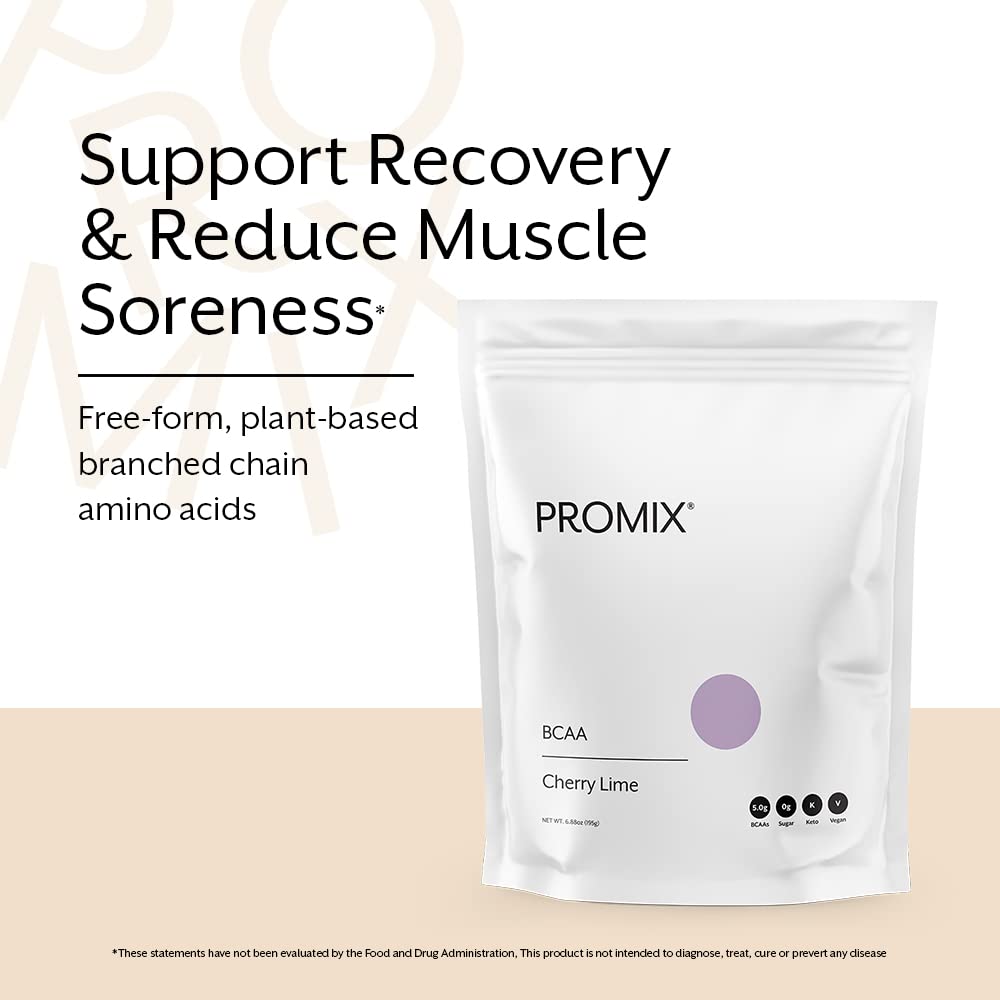 Glass with Promix BCAA cherry lime serving illustrating clean nutrition