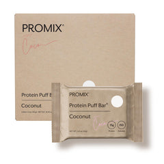 ProMix Nutrition Protein Puff Bars Coconut packaging for convenient high-protein snacking.