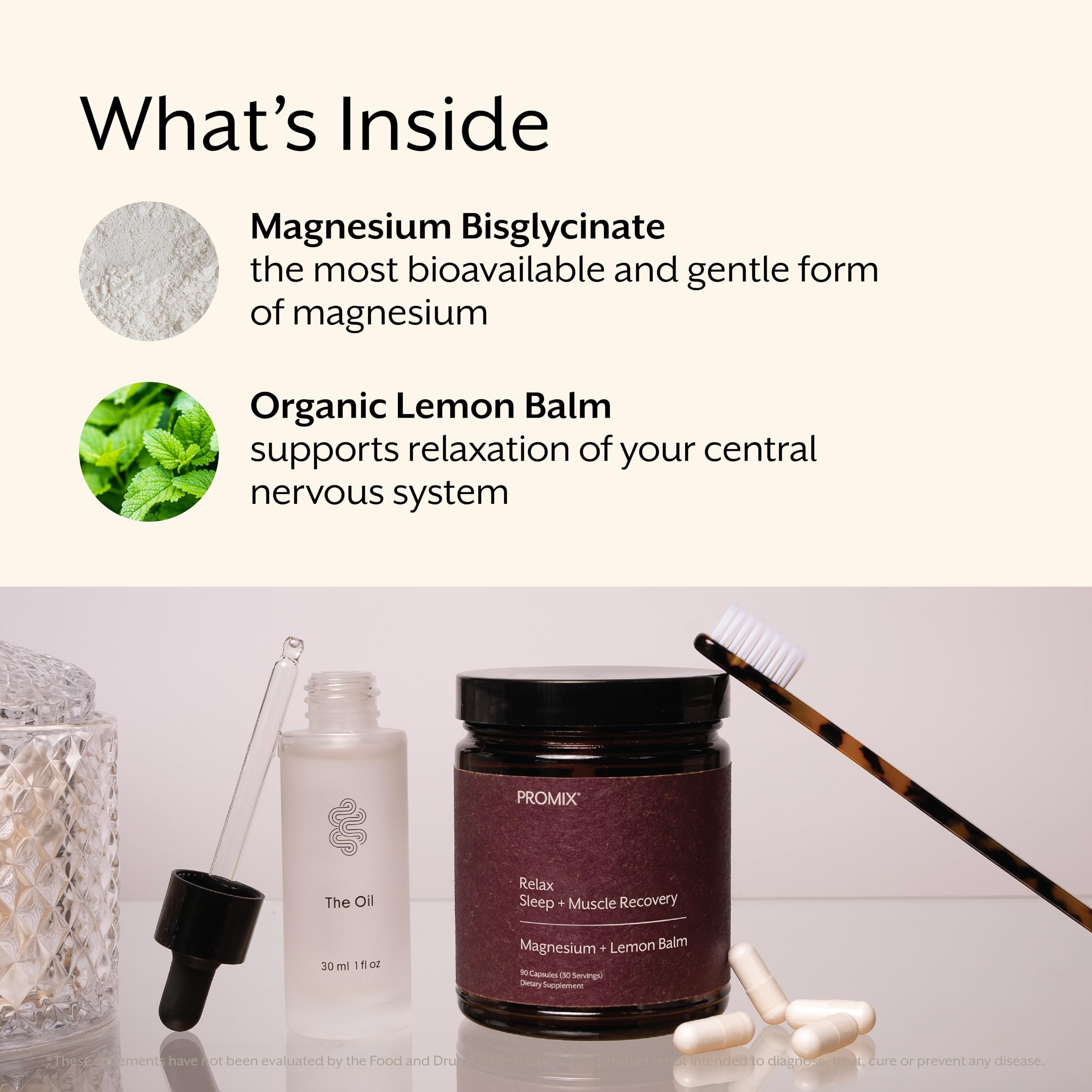 Promix Nutrition Relax lemon balm extract highlight signaling calming botanicals.