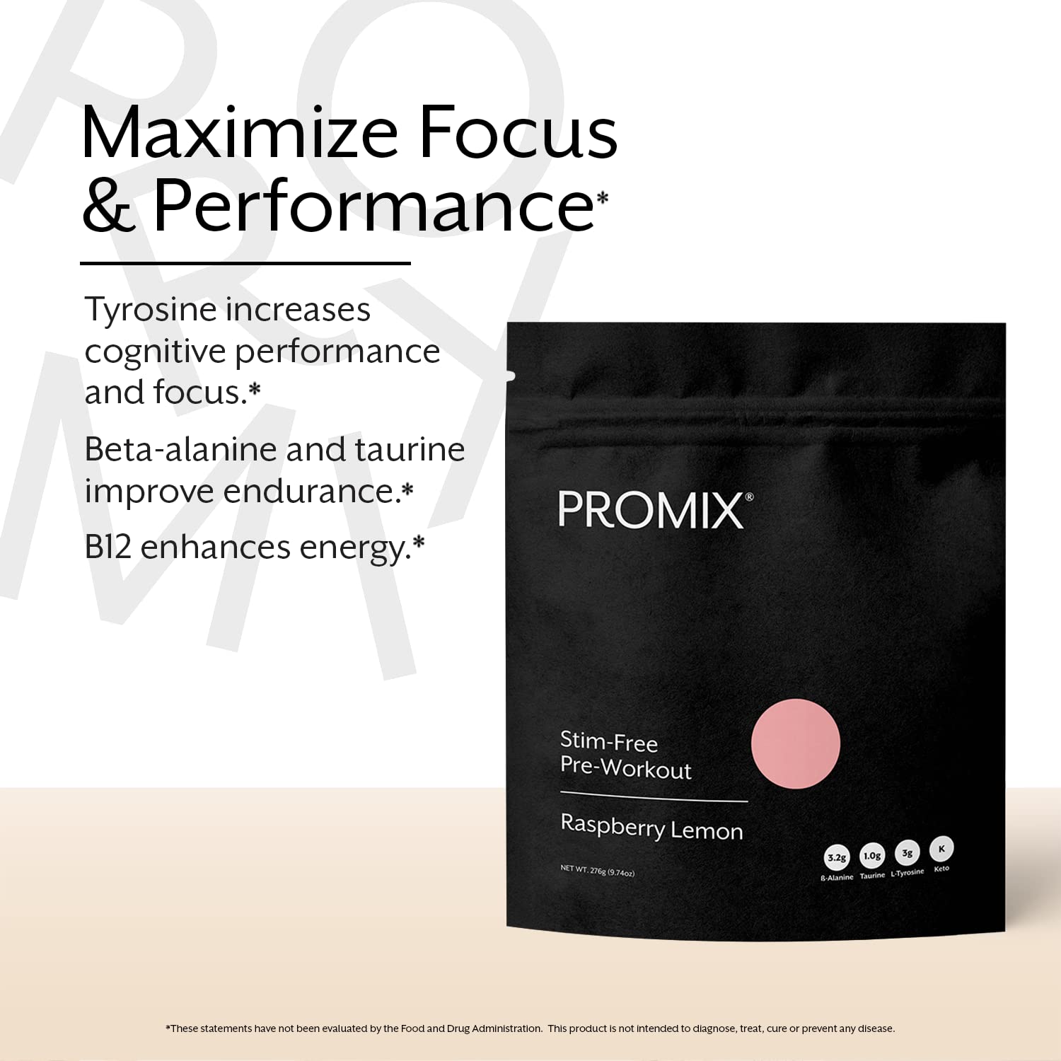 Promix Nutrition Stim-Free scoop ready to mix for quick, focused training