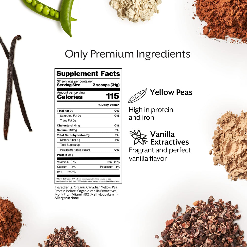 Promix Nutrition vanilla vegan protein blend ideal for smoothies.