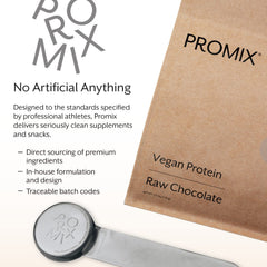 Promix vegan protein powder raw chocolate in a smoothie bowl for a nutritious meal
