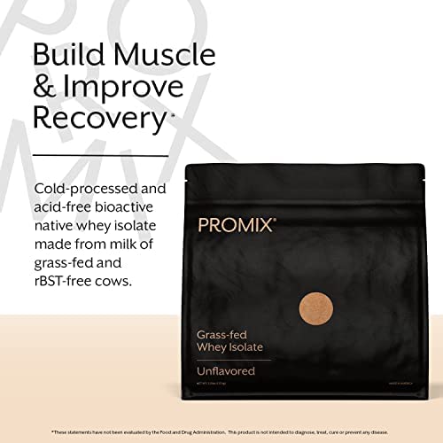 Close-up texture of Promix Whey Isolate powder, premium grass-fed formula