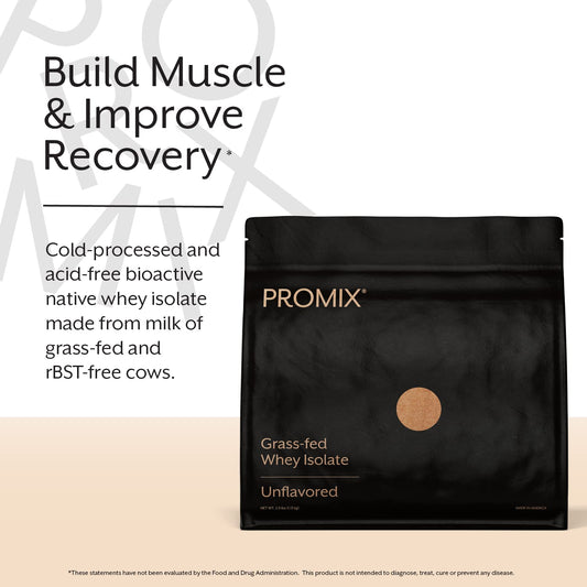 Scoop with Promix Nutrition Whey Isolate powder ready for a shake.