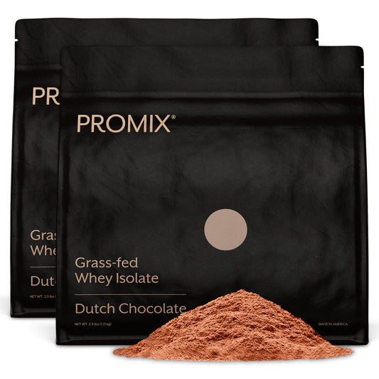 Promix Nutrition whey protein isolate chocolate 5lb tub for post-workout fueling and recovery