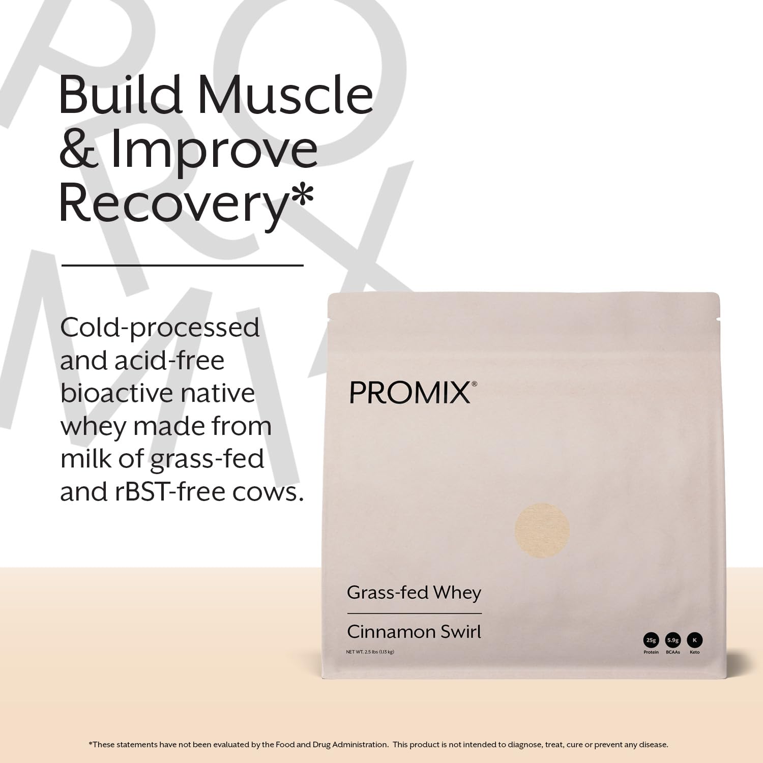 ProMix Nutrition Whey Protein Powder Cinnamon Swirl grass-fed cows image signals quality ingredients