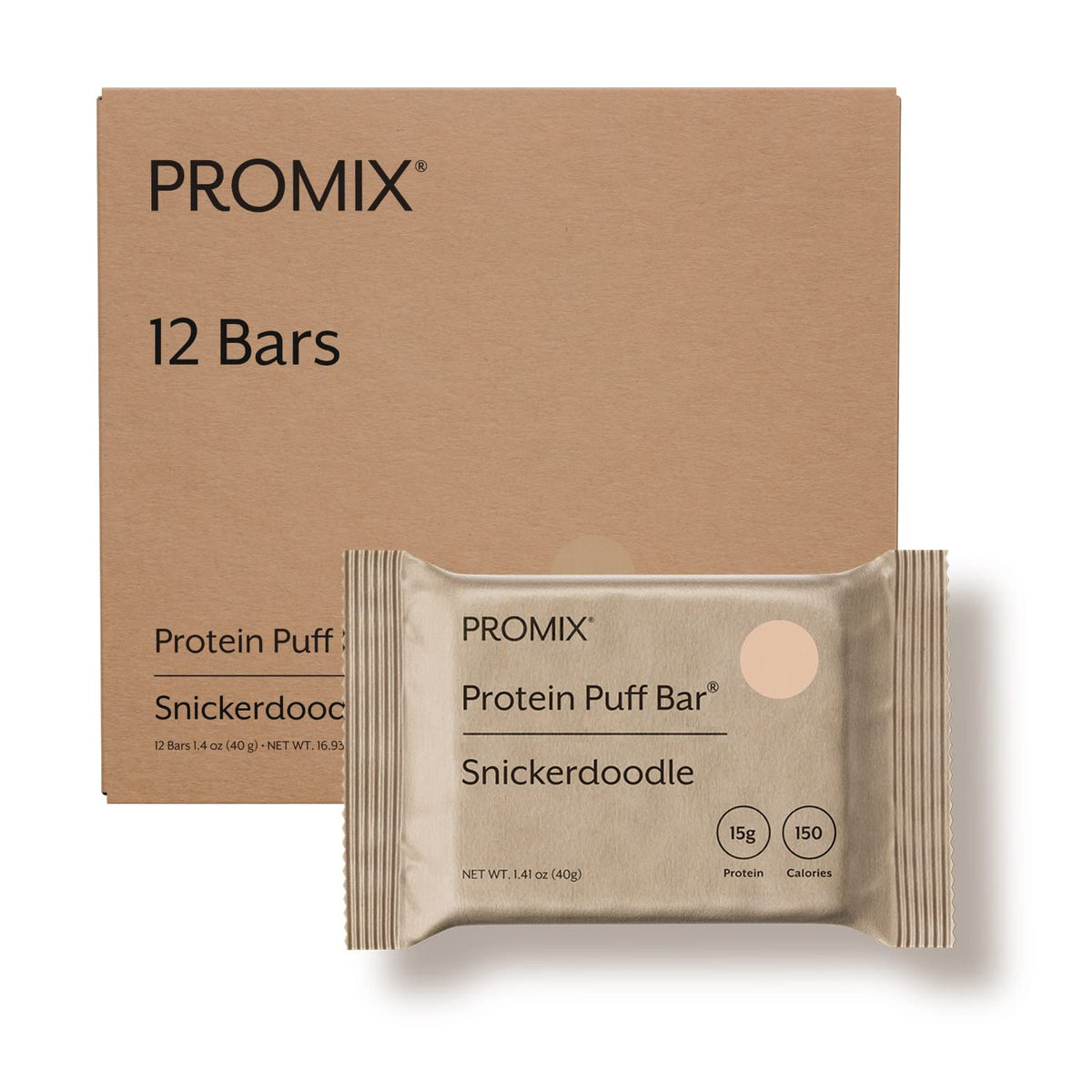 Promix Protein Puff Bars Snickerdoodle packaging for on-the-go energy