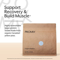 Promix vegan protein shake glass showing easy blending after exercise.