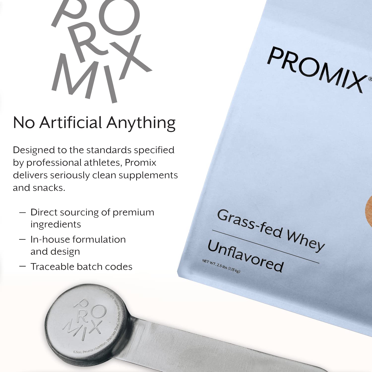 Promix whey protein ideal for baking and smoothies with clean ingredients.