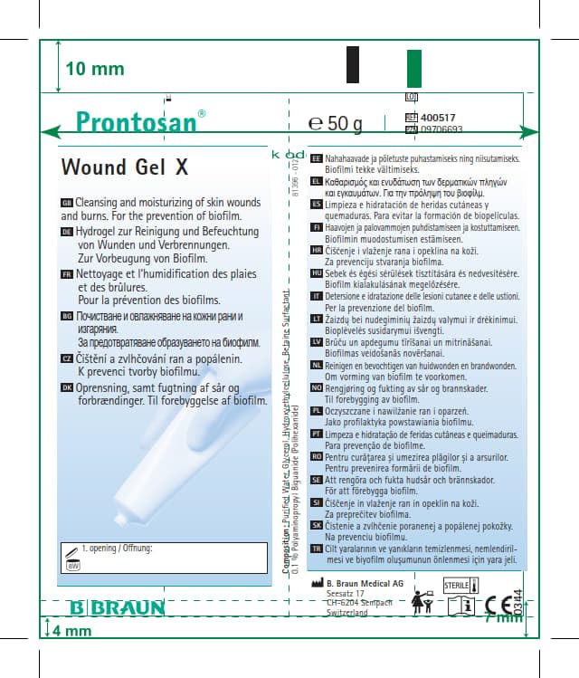Close-up of Prontosan wound gel application on a wound surface