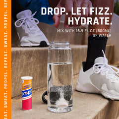 Propel nutrition panel emphasizes Vitamin C and zinc per serving.