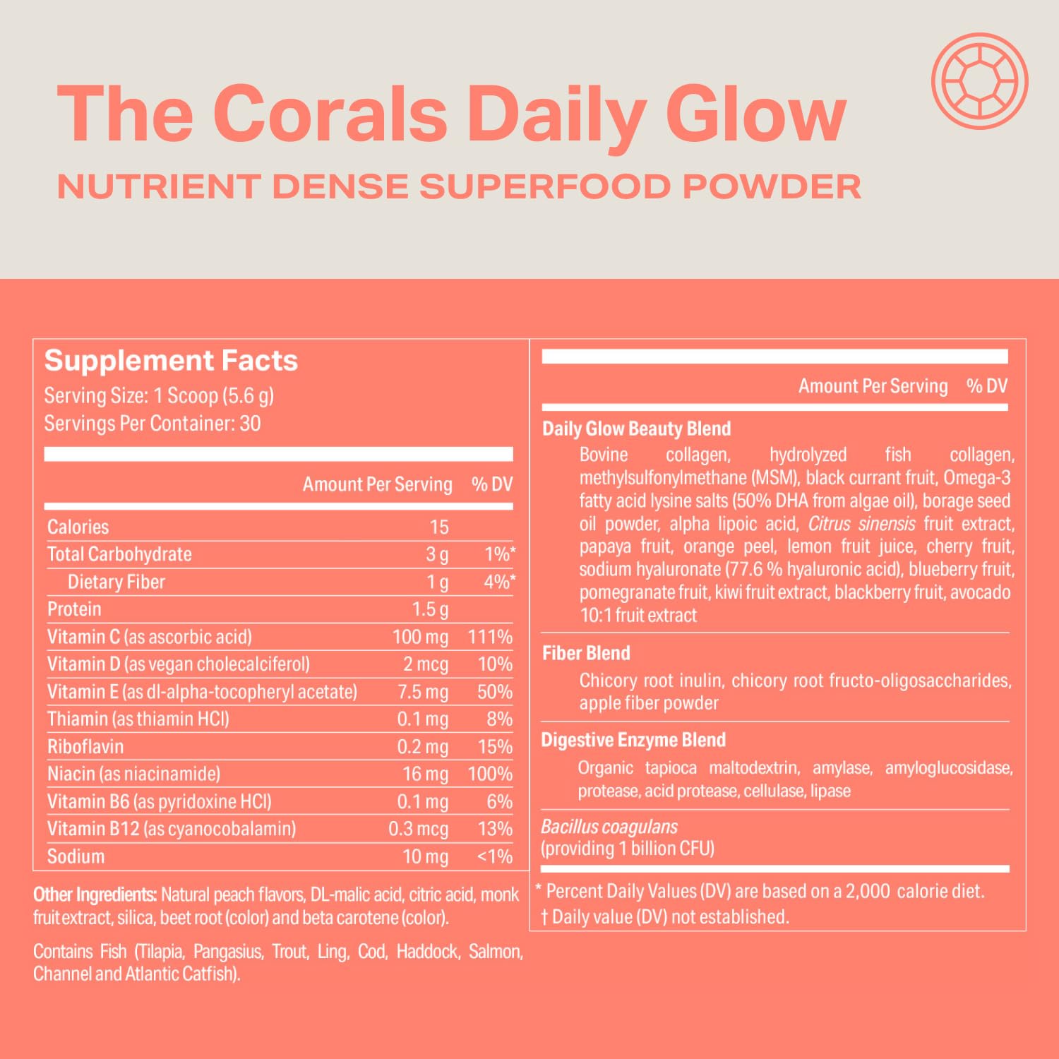 Proper Corals Daily Glow powder close-up showing texture and color