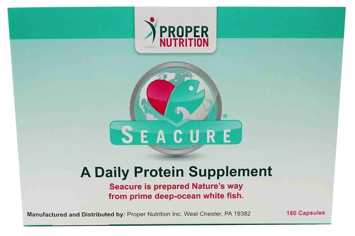 Proper Nutrition Seacure blister pack front view for convenient daily protein support.