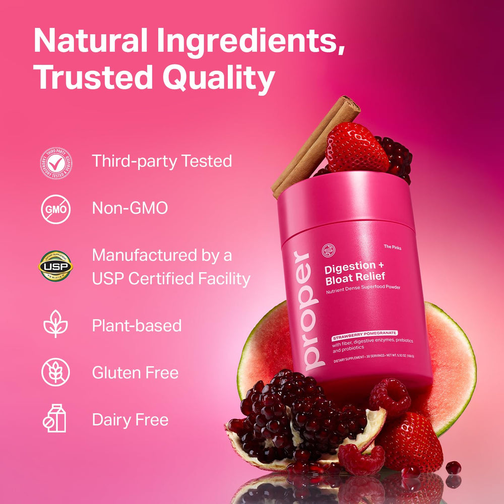 Proper The Pinks powder dissolving in water demonstrating easy daily mix.