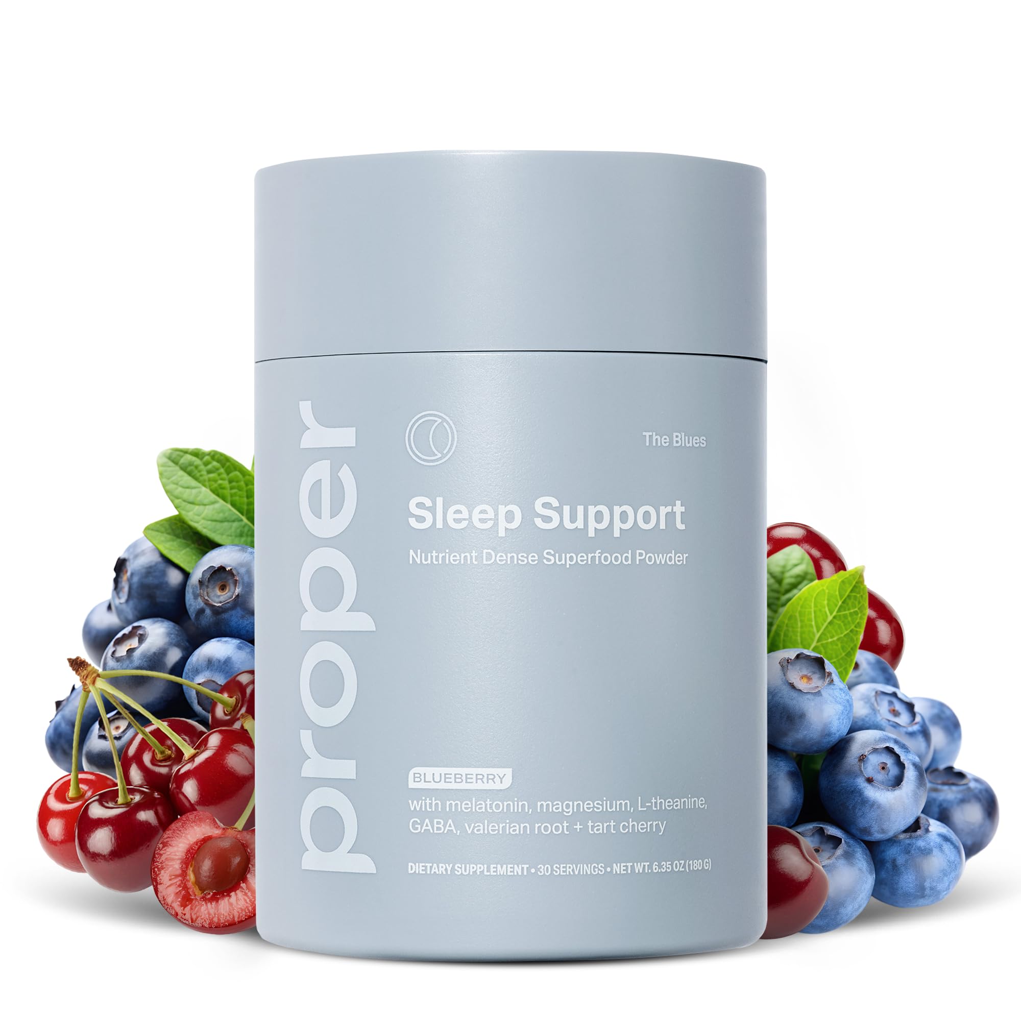 Proper The Blues Sleep Aid bottle front for calm nightly support.