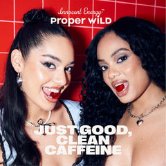 Proper Wild energy gummies gluten-free label showing health friendly fuel.