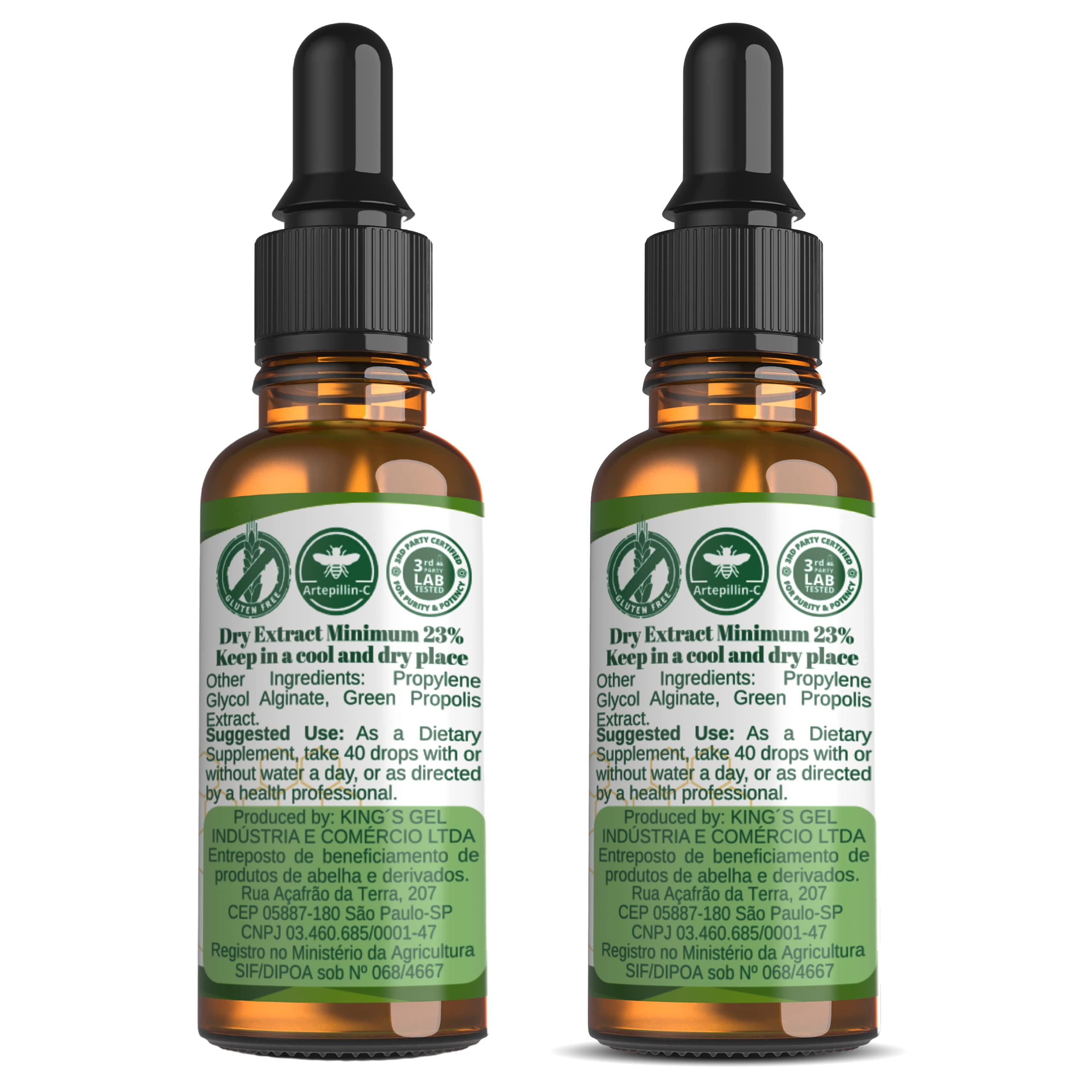 Bottle and dropper of Propolis Health Green Propolis Extract for daily wellness.