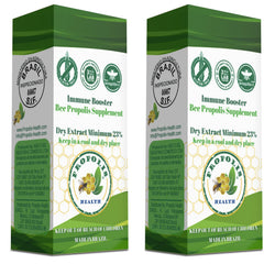Label closeup showing natural ingredients and purity of Propolis Health Green Extract.