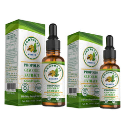 Pouring Propolis Health Green Propolis Extract into a cup for a quick immune boost.