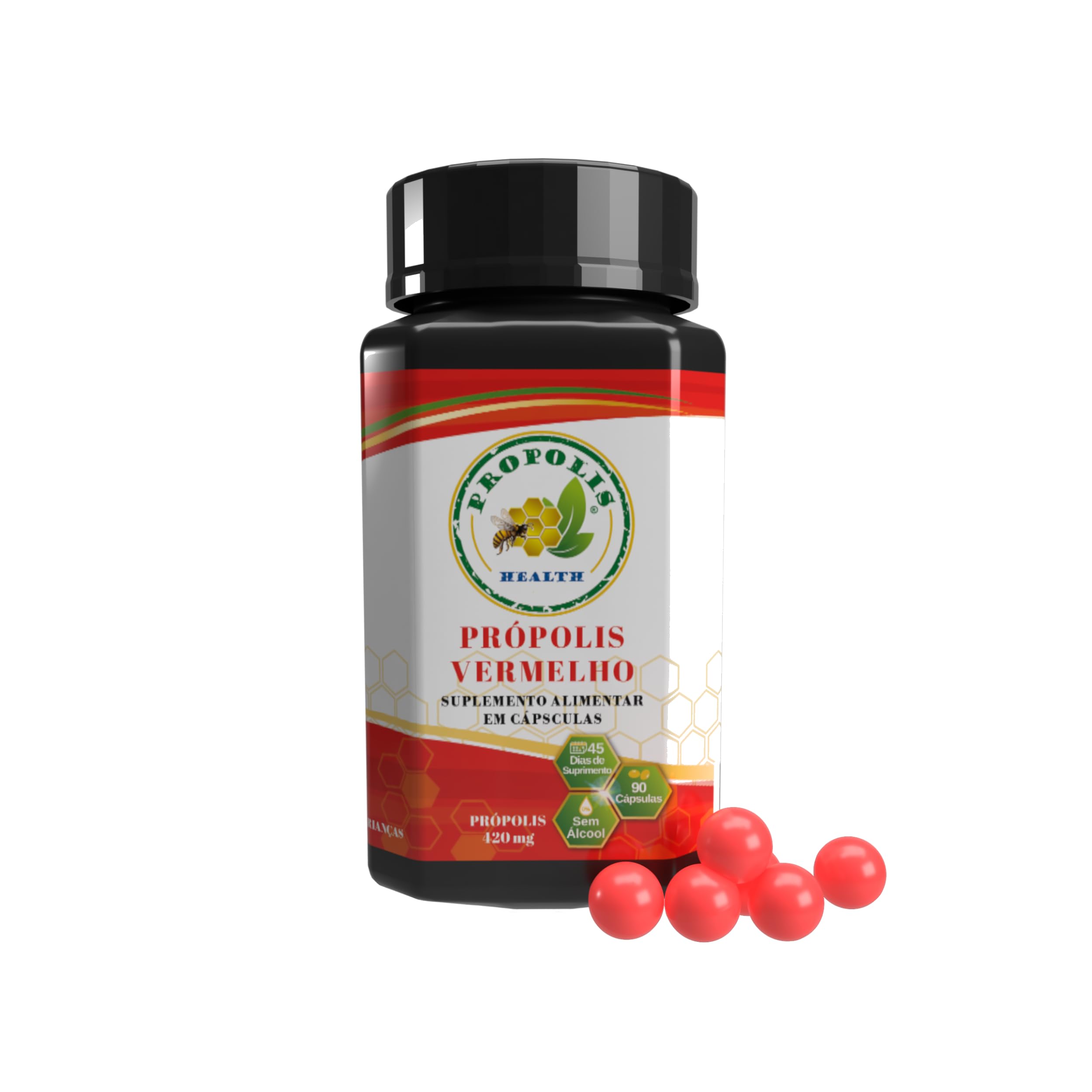 Propolis Health Red Propolis capsules close-up for daily supplementation
