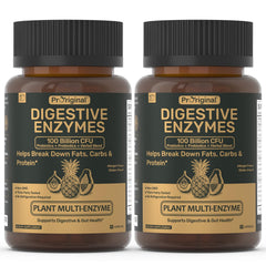 Proriginal Digestive Enzymes bottle label for daily digestive balance and gut support.