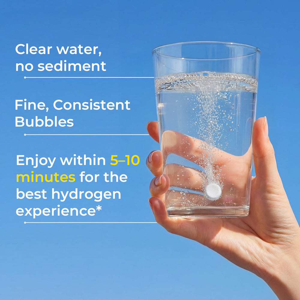 Glass of lemon-flavored hydrogen water ready for on-the-go hydration with Proriginal.