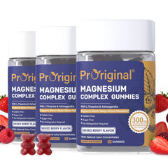 Proriginal Magnesium Gummies bottle with berry flavor supports daily relaxation
