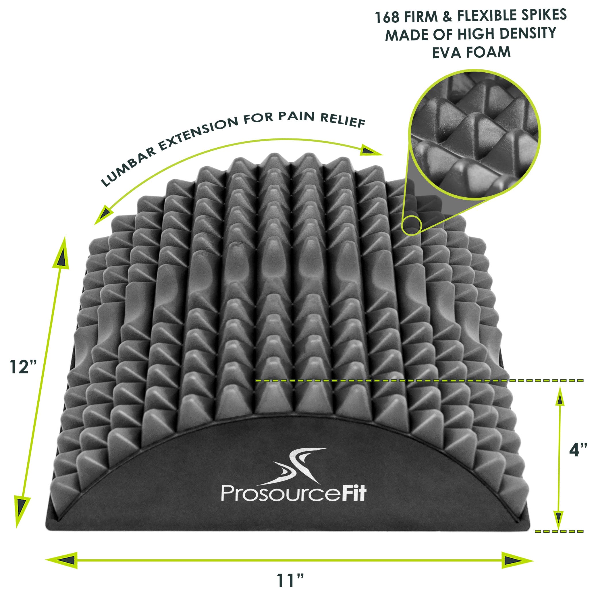 ProsourceFit arched back-stretcher side view showing ergonomic design