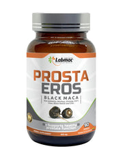 Prosta Eros bottle shows black maca extract for natural energy and stamina.