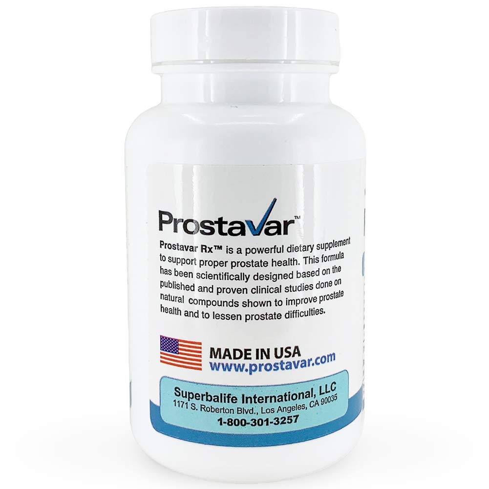 Prostavar bottle label detail emphasizing natural ingredients and clean formulations.