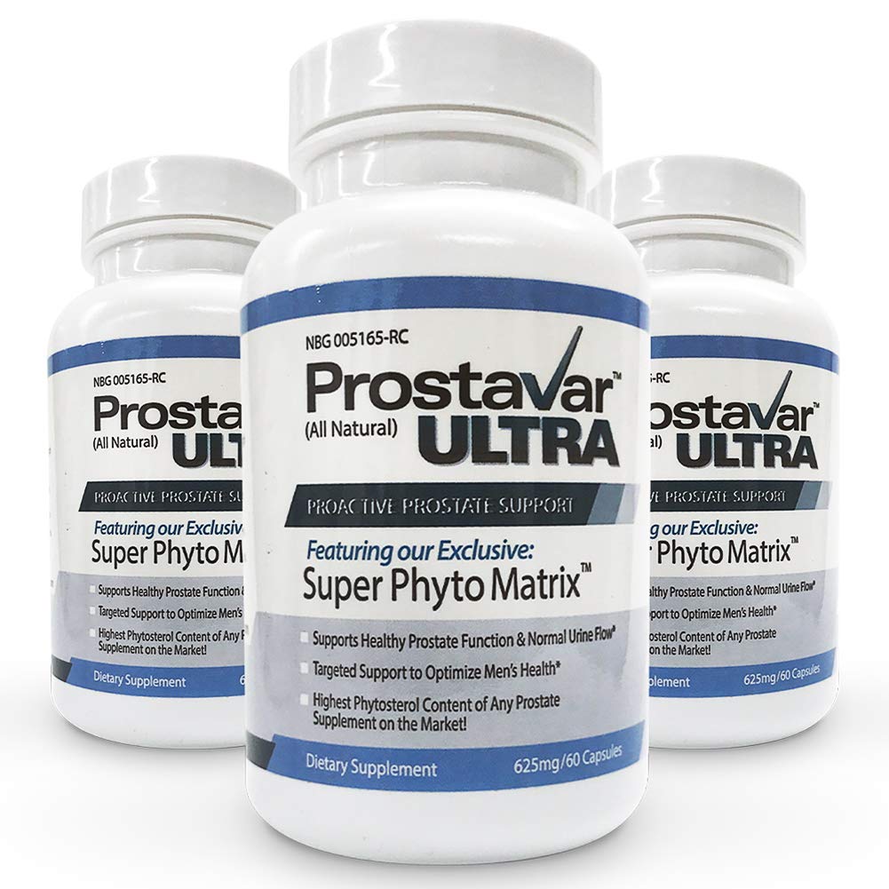 Prostavar Ultra bottle front view, premium prostate support formula for daily use.