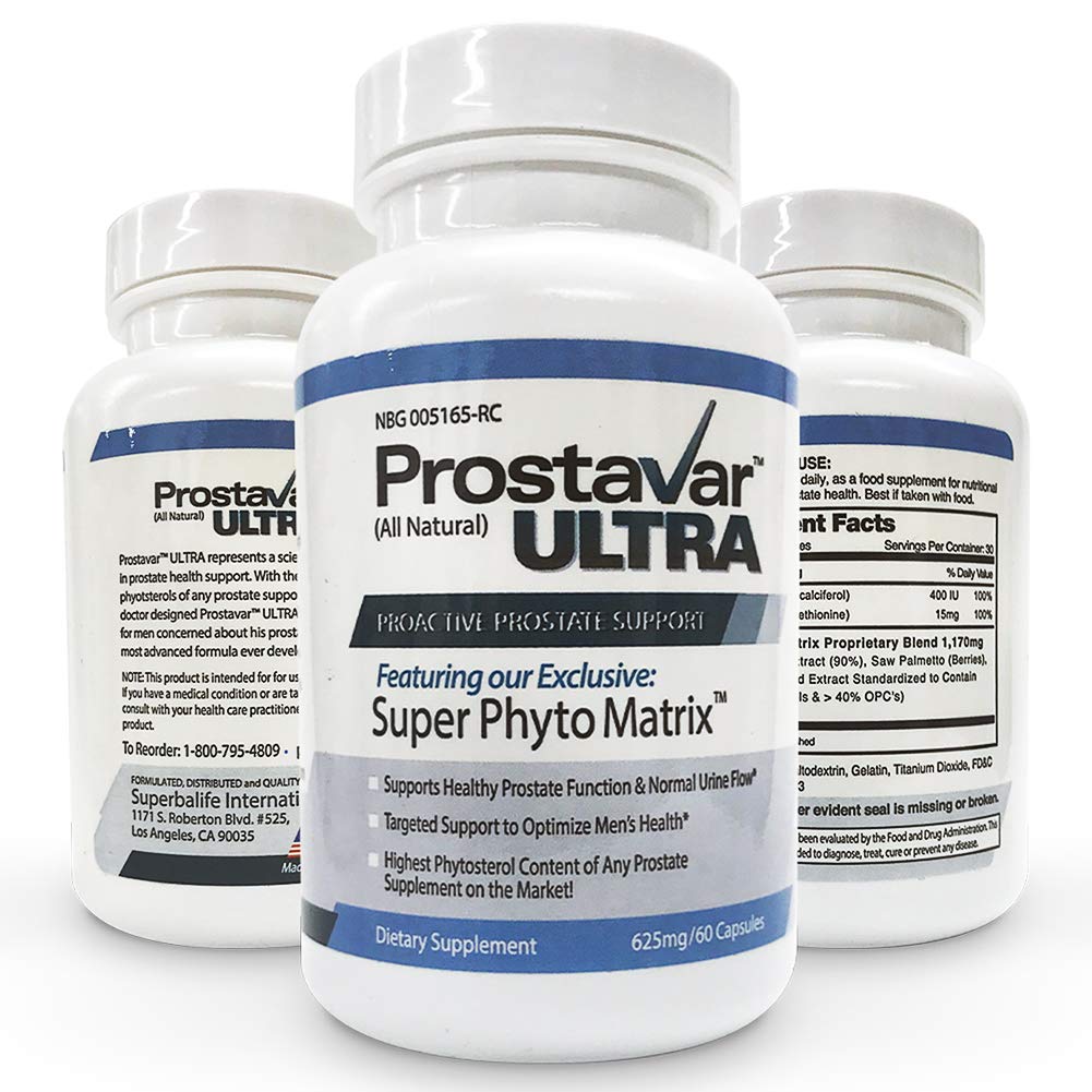 Prostavar Ultra bottle side label close-up, highlighting phytosterol blend.