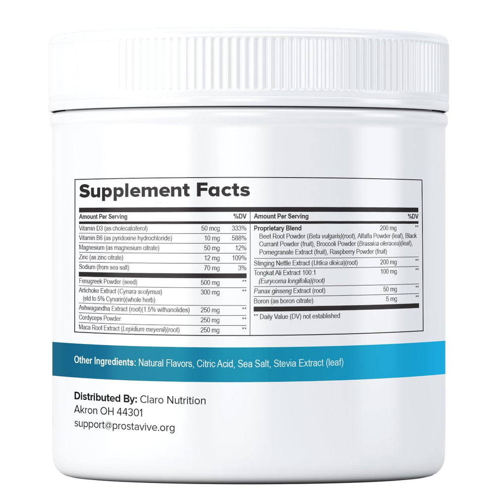 ProstaVive advanced powder scoop demonstrates easy daily dose for routines.