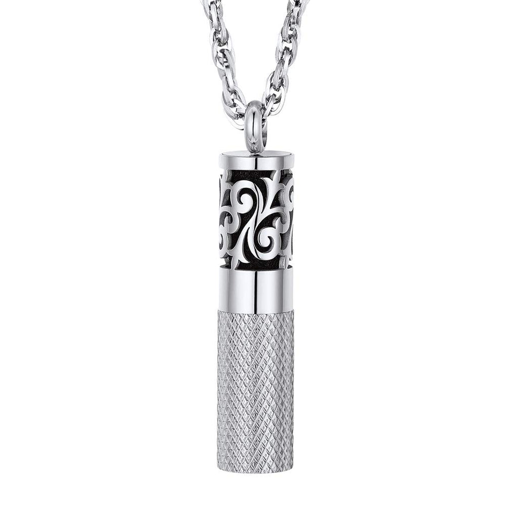 PROSTEEL locket round diffuser pendant on stainless steel, ideal for everyday wear.