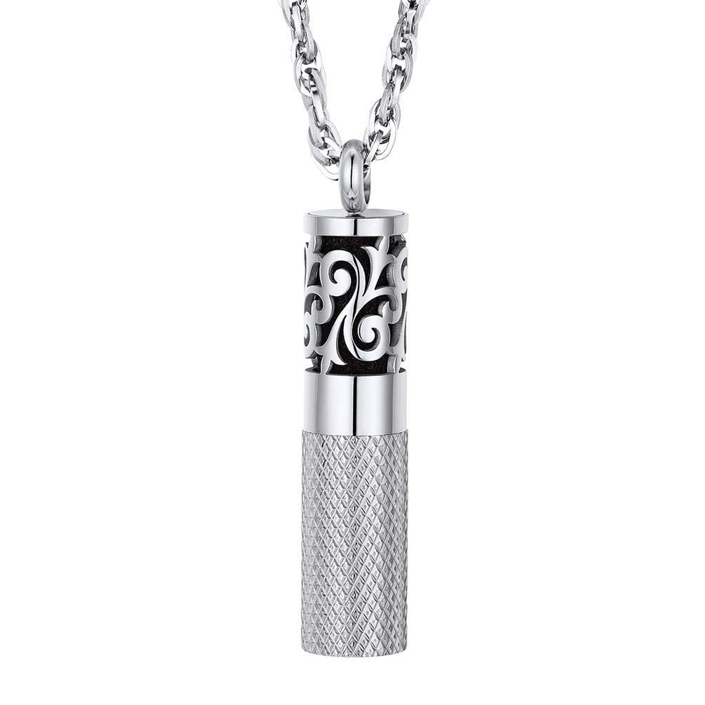 PROSTEEL locket round diffuser pendant on stainless steel, ideal for everyday wear.