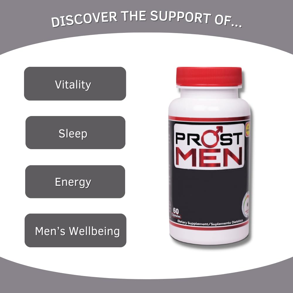 PROSTMEN dispensing capsules illustrating easy daily dosage with a meal.