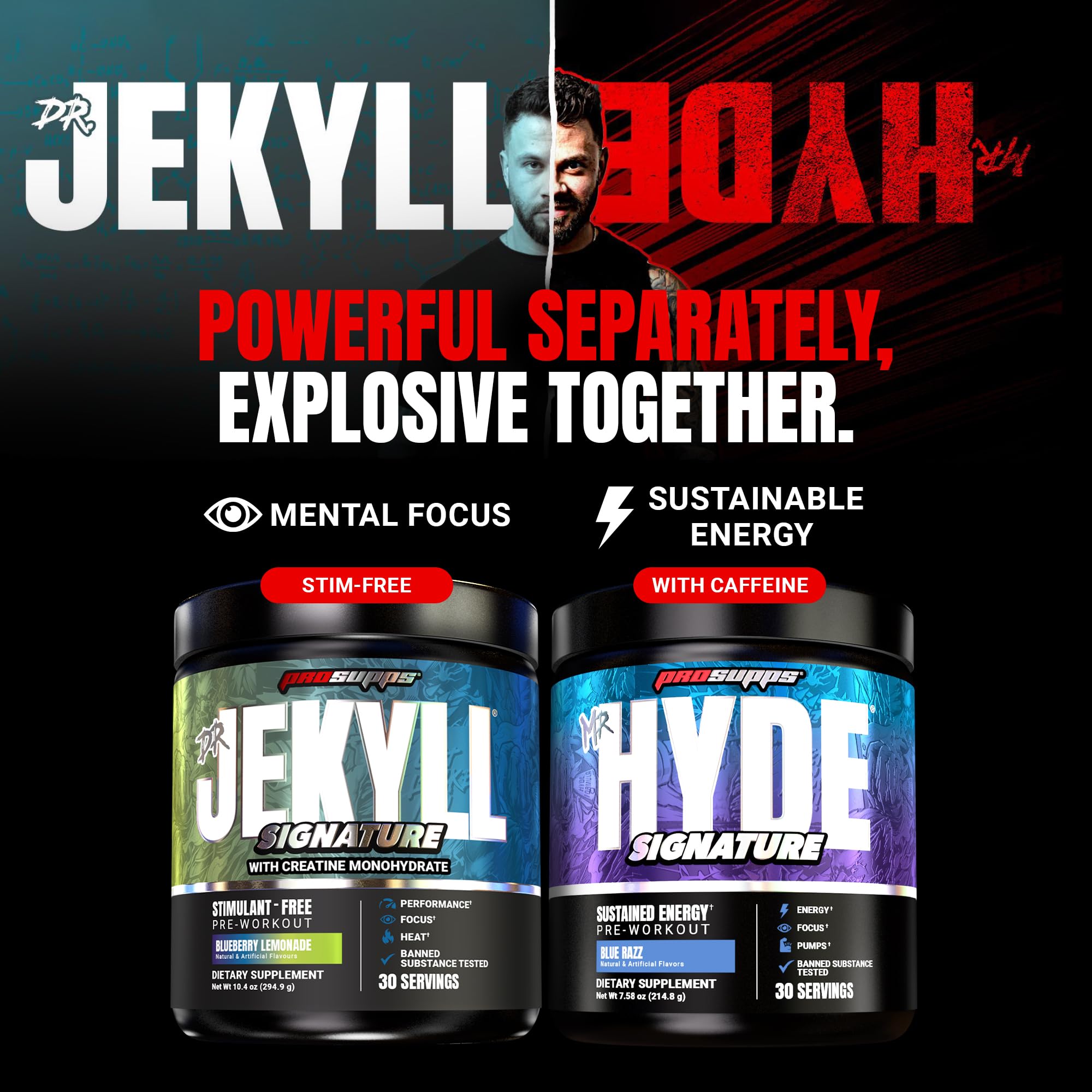 No-stimulants hero emphasizes night workouts without caffeine.
