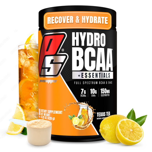 PROSUPPS HydroBCAA Texas Tea bottle ready for workout hydration