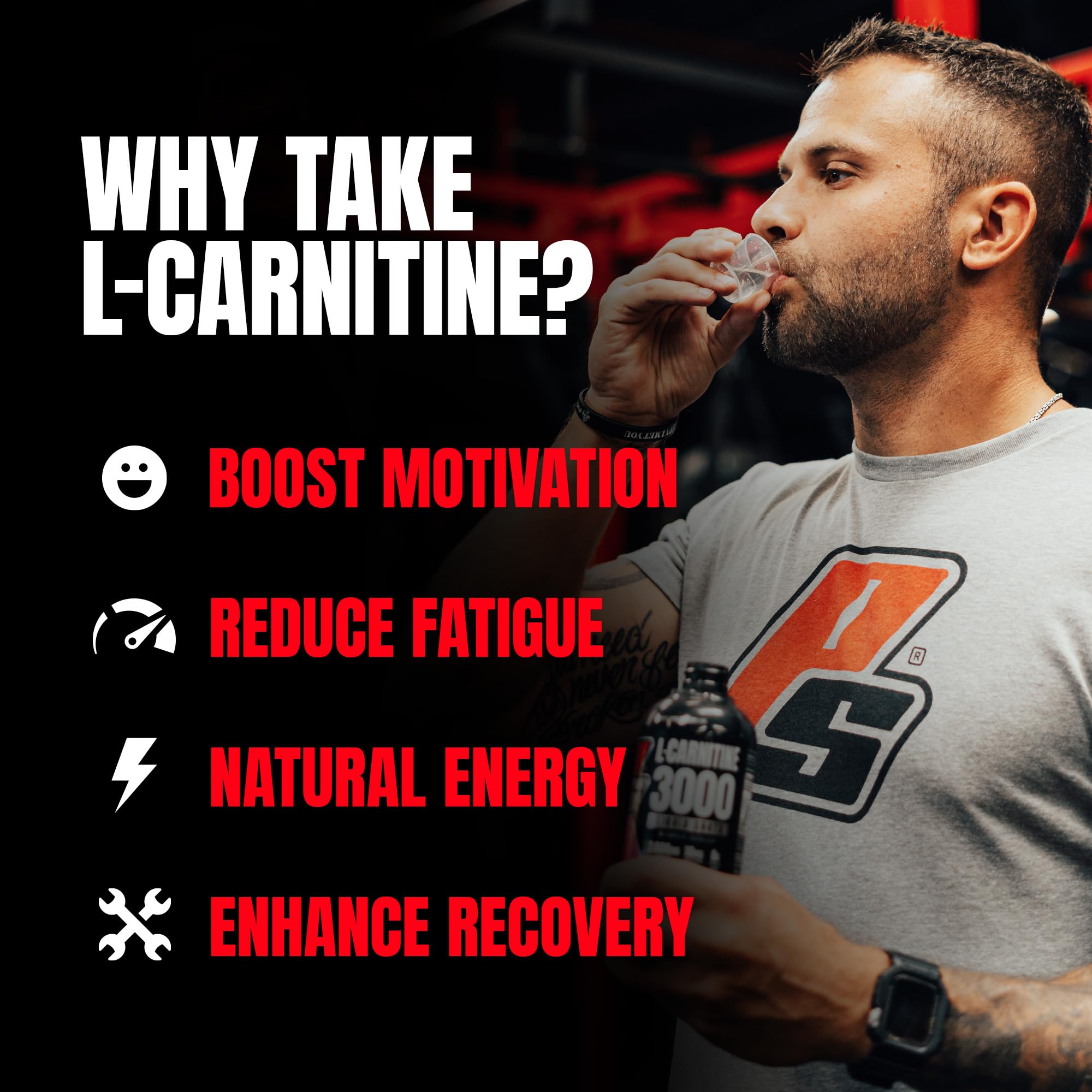 PROSUPPS L-Carnitine 3000 ingredients panel highlights nutrients.
