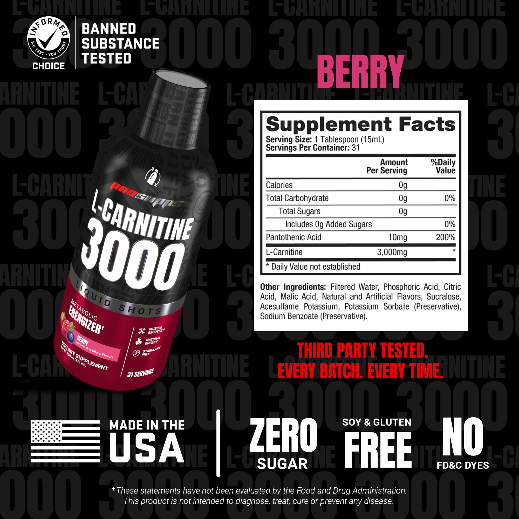 PROSUPPS L-Carnitine 3000 preworkout bottle ready for training.