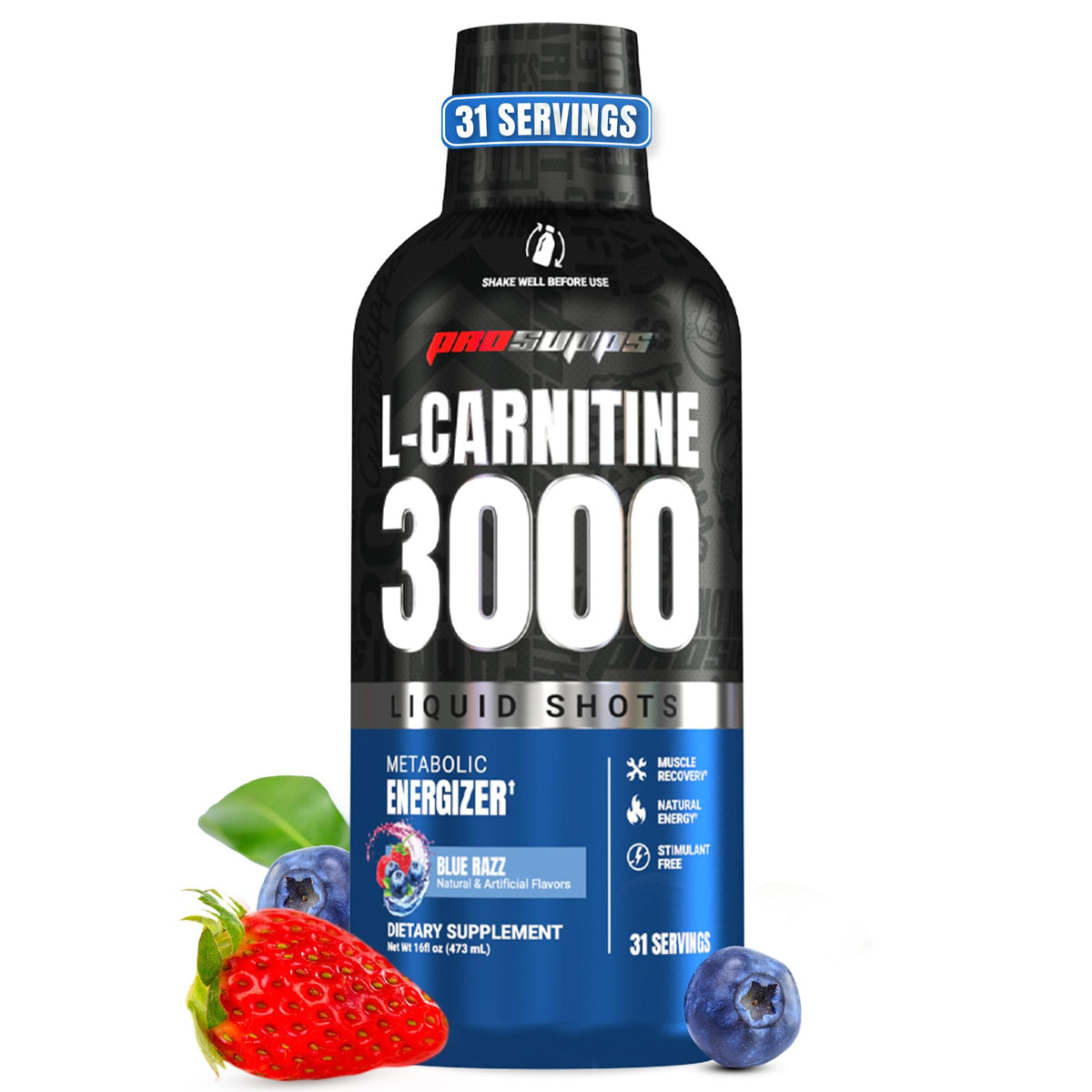 ProSupps L-Carnitine Liquid 3000 bottle boosts stimulant-free energy for workouts.