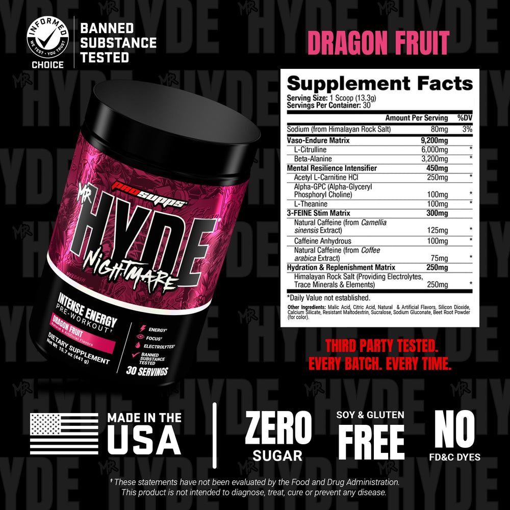 PROSUPPS Mr. Hyde Nightmare powder dissolving in water for a pre-workout ritual