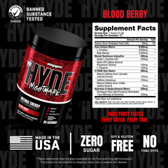 Ingredients panel featuring citrulline and beta-alanine for endurance support