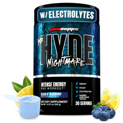Prosupps Mr Hyde Nightmare tub front with bold branding for intense energy