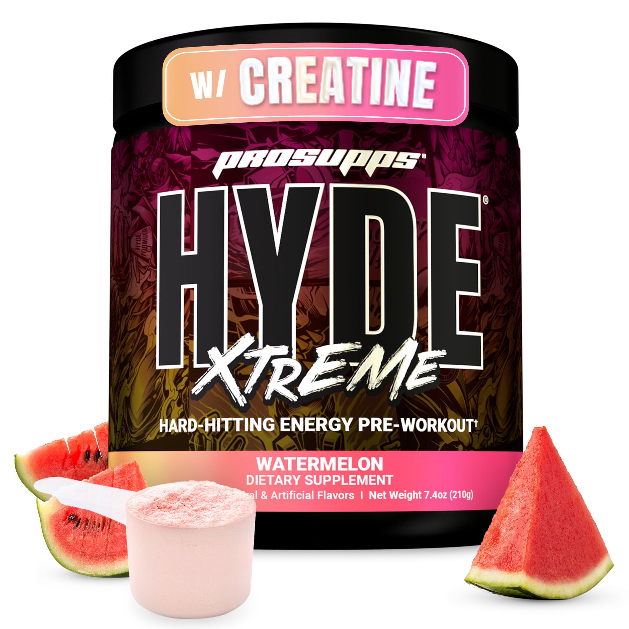 PROSUPPS Mr. HYDE Xtreme canister Watermelon boosts intense pre-workout energy for tough sessions