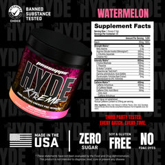 PROSUPPS Mr. HYDE Xtreme label highlights key ingredients in the blend