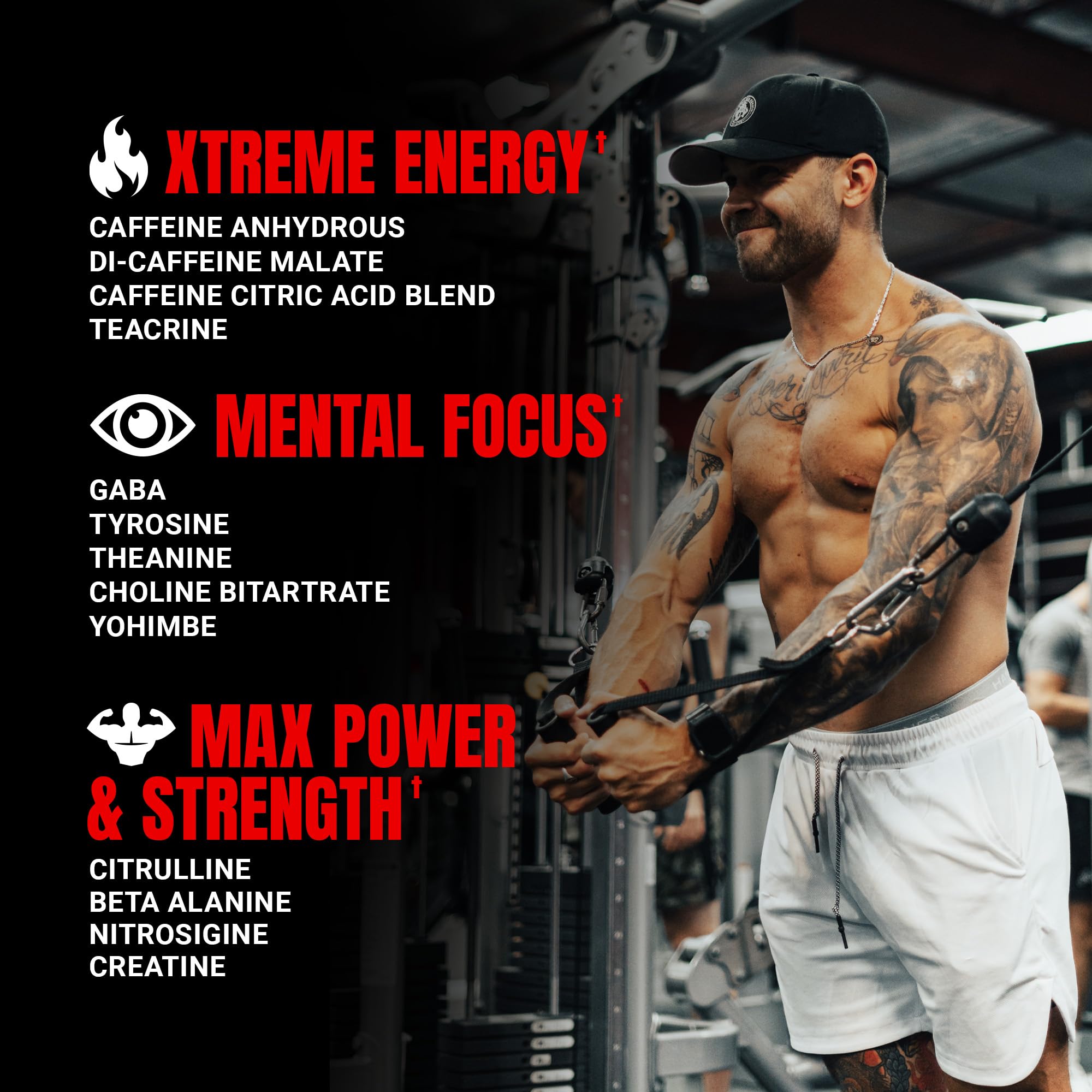 Nutrition label of Mr. HYDE Xtreme showing vegan, clean ingredients